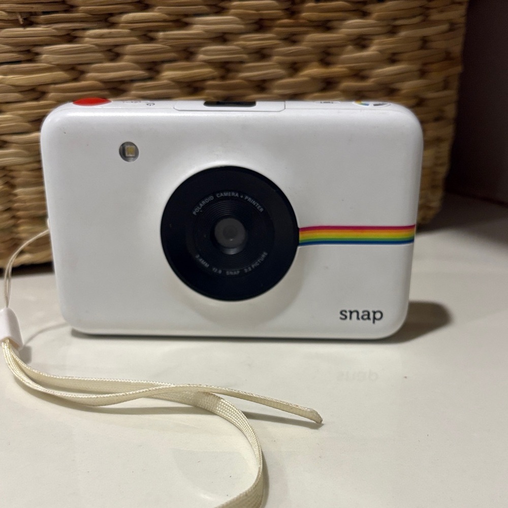 Polaroid Snap White Instant Camera with Rainbow Accent